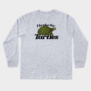 I brake for turtles Kids Long Sleeve T-Shirt